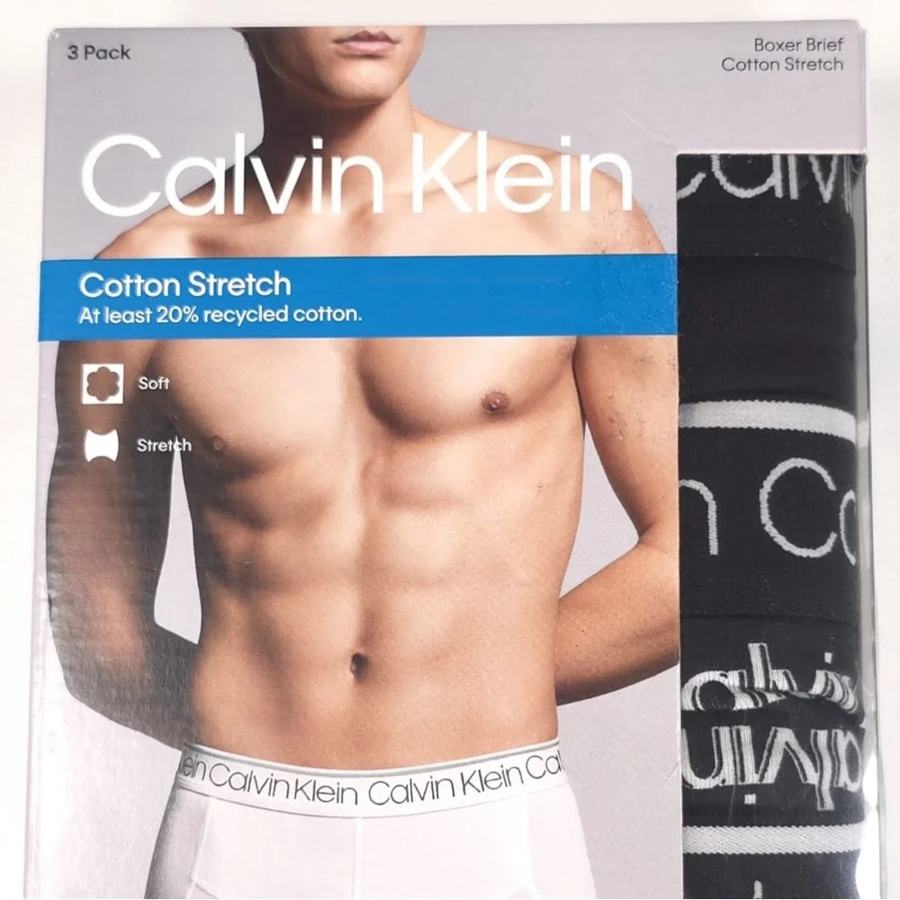 Calvin Klein‎ 3 Pack Boxer Brief SMALL Cotton Stretch Extra Soft